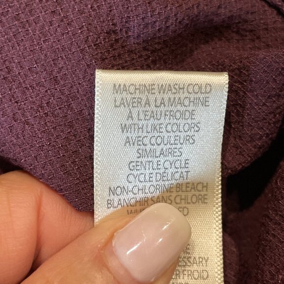 Max Studio Peplum Top Blouse Women's L Burgundy Bell Sleeve Glam Castlecore - Picture 10 of 10